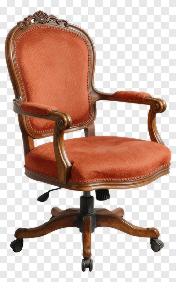 Vintage Wooden Office Chair PNG