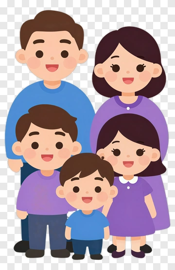 Cartoon Family Portrait PNG