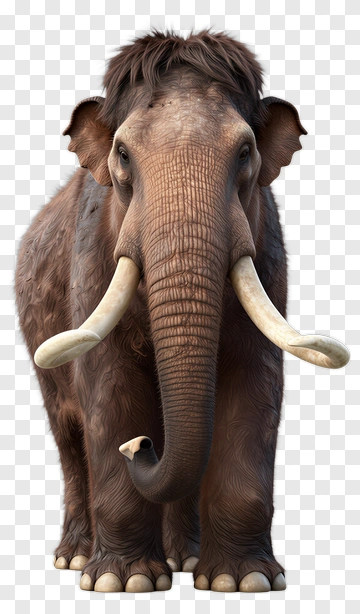 Realistic Mammoth With Large Tusks PNG