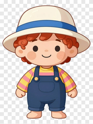 Cartoon Child Wearing A Hat PNG