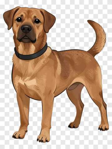 Cartoon Dog Standing Proudly PNG