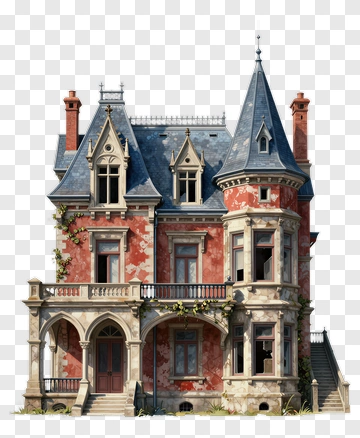 Victorian Mansion With Ivy PNG