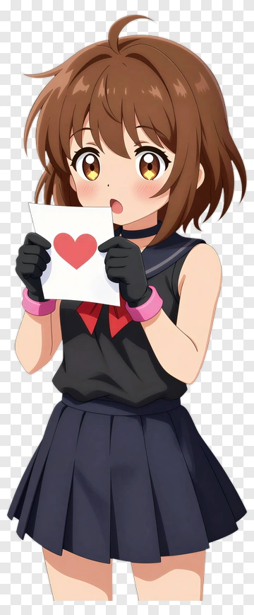 Character Holding A Heart Card PNG