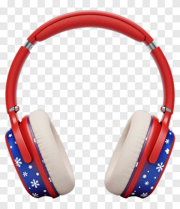 Colorful Headphones With Snowflake Design PNG