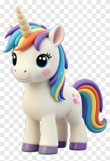 Colorful Cartoon Unicorn PNG