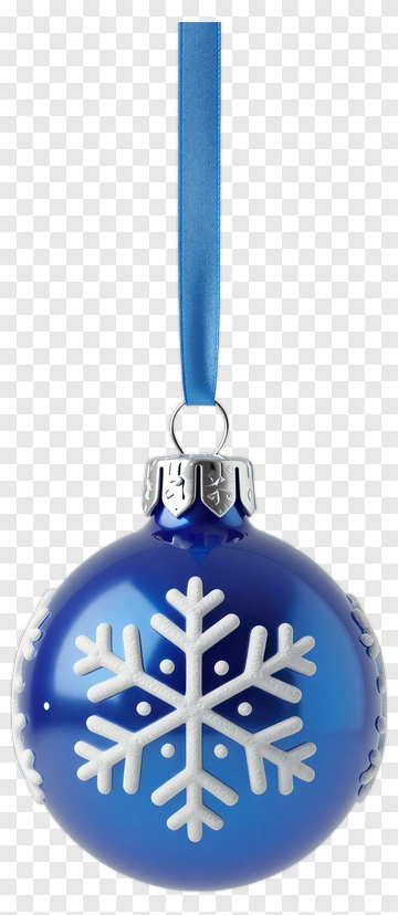 Blue Christmas Ornament With Snowflake Design PNG