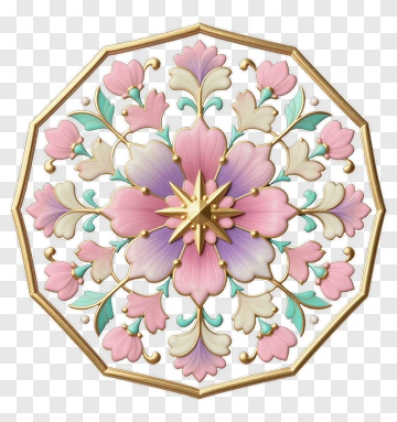 Colorful Floral Pattern Design PNG
