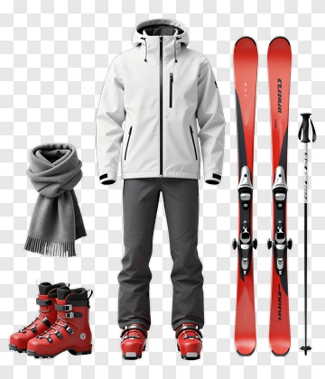 Skiing Gear Including Skis And Boots PNG