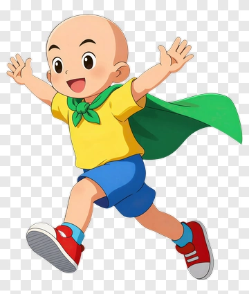 Cartoon Boy Running With A Cape PNG
