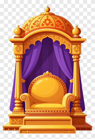 Royal Throne With Purple Drapes PNG
