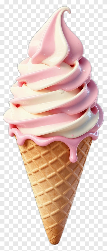 Swirled Ice Cream Cone PNG