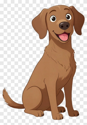 Cartoon Dog Sitting And Smiling PNG