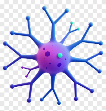 Colorful Abstract Virus Cell PNG