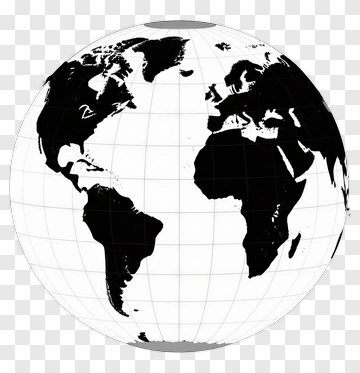 Black And White Globe PNG