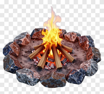 Campfire Surrounded By Rocks PNG