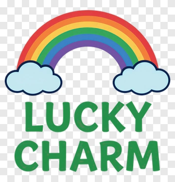 Lucky Charm With Rainbow And Clouds PNG
