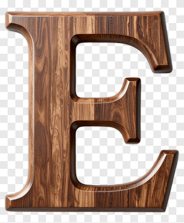 Wooden Letter E PNG