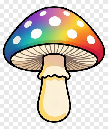 Colorful Cartoon Mushroom PNG