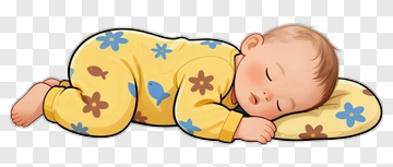 Sleeping Baby In Yellow Pajamas PNG