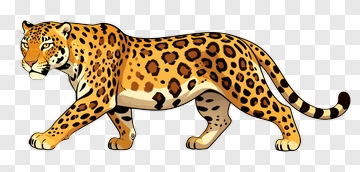 Cartoon Leopard Walking PNG