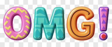 Colorful Omg Text Design PNG