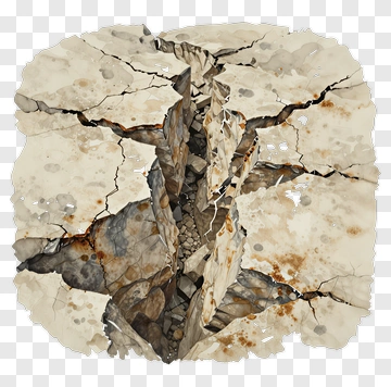Cracked Ground With Visible Rocks PNG