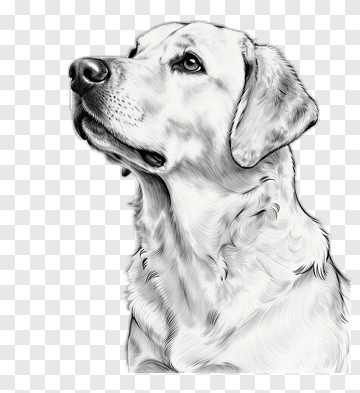 Black And White Labrador Retriever Portrait PNG