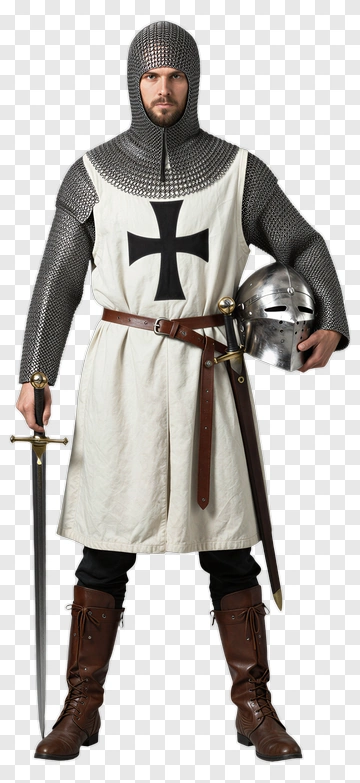 Knight Holding Sword And Helmet PNG