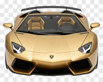 Gold Lamborghini Aventador Sports Car PNG