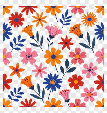 Colorful Floral Pattern PNG