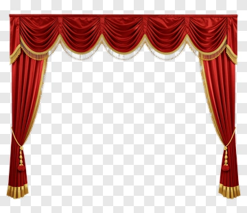 Red Curtain With Gold Trim PNG