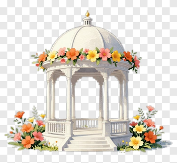 Flower Adorned Gazebo PNG
