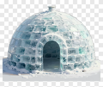 Ice Igloo In Snowy Landscape PNG