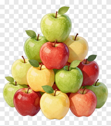 Colorful Stack Of Apples PNG