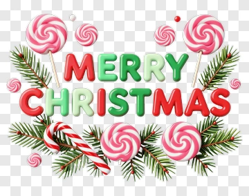 Merry Christmas Candy And Decorations PNG