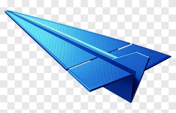 Blue Paper Airplane PNG