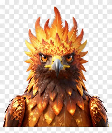 Fiery Eagle With Vibrant Feathers PNG