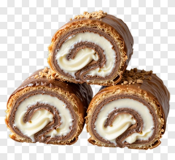 Chocolate Swiss Roll Cake Stack PNG