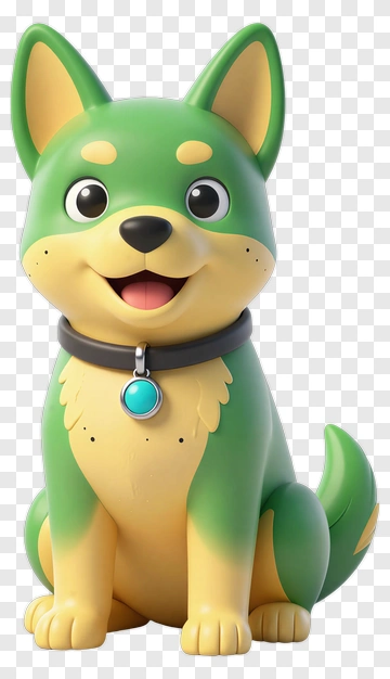 Cartoon Dog With A Green Coat PNG