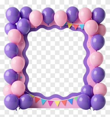 Colorful Balloon Frame Decoration PNG