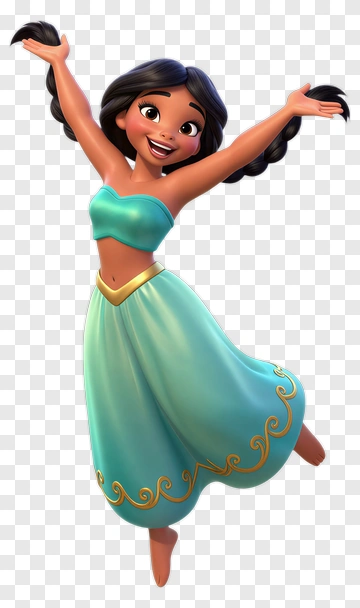 Cartoon Girl Jumping With Joy PNG