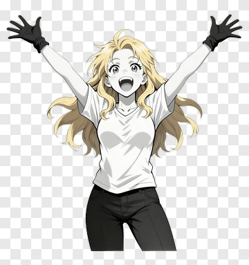 Happy Girl With Open Arms PNG
