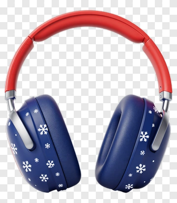 Winter-Themed Headphones With Snowflake Design PNG