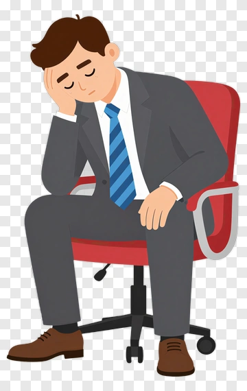 Sad Businessman Sitting In An Office Chair PNG