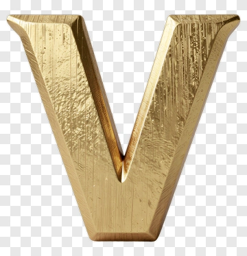 Golden Letter V PNG