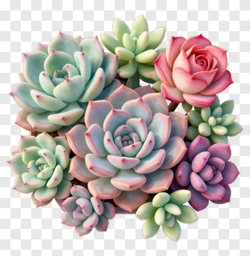 Colorful Succulent Arrangement PNG