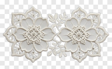 Embroidered Floral Design PNG