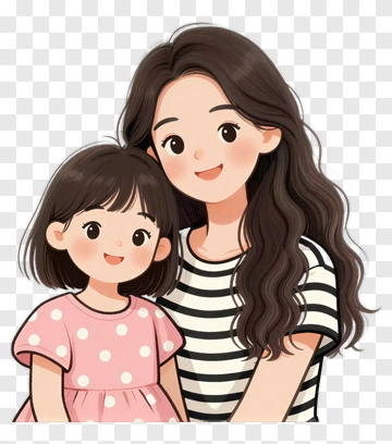 Happy Mother And Daughter Portrait PNG