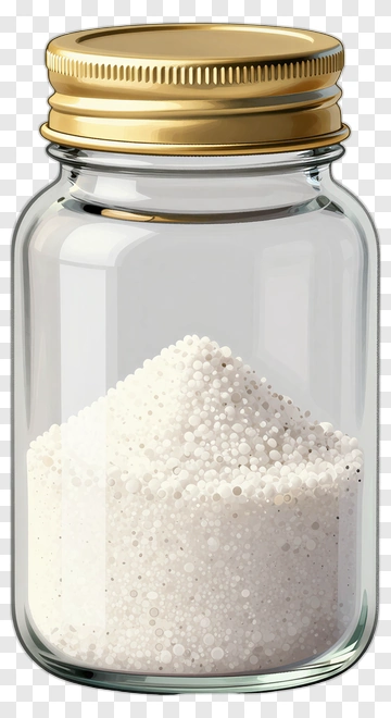 Glass Jar Filled With White Sugar PNG