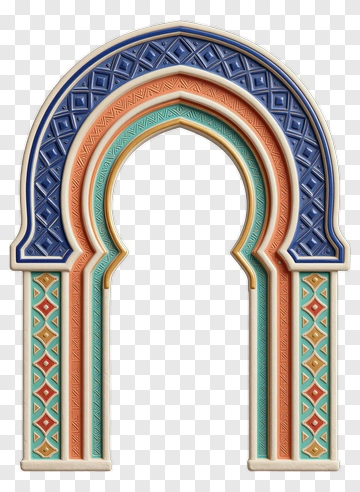 Decorative Arch With Colorful Patterns PNG